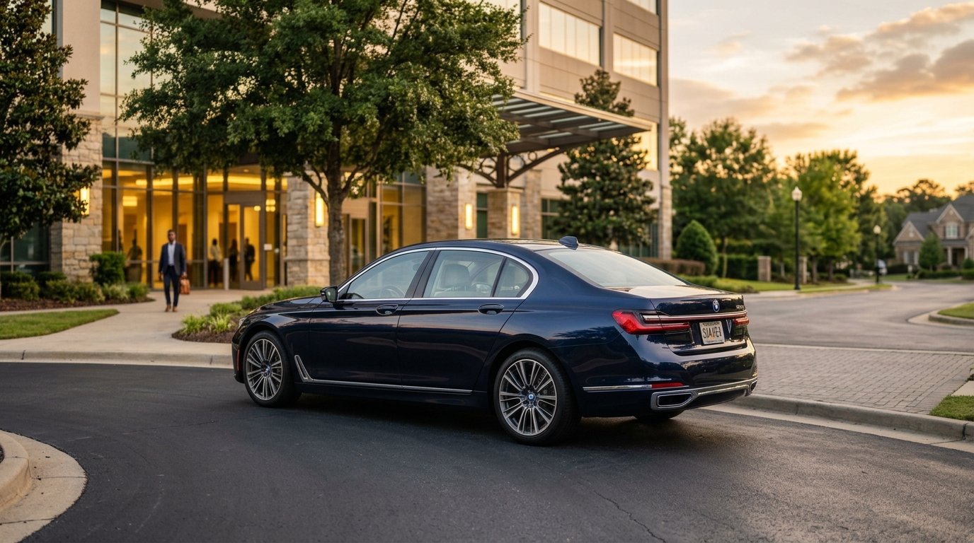 Buford Car Rental featuring a luxury BMW sedan in Buford, Georgia